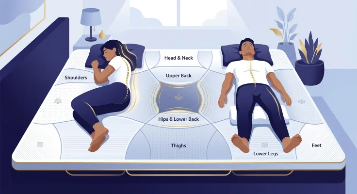 Colchón con zonas de descanso diferenciadas: qué son y para qué sirven