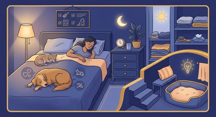 Dormir con mascotas: pros, contras y consejos de higiene del sueño